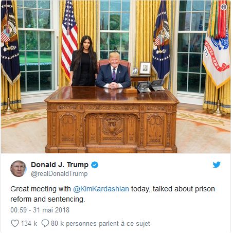 Kim Kardashian reçue par Donald Trump pour parler réforme carcérale