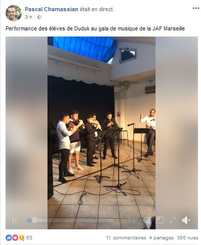 Performance des élèves de Duduk au gala de musique de la JAF Marseille