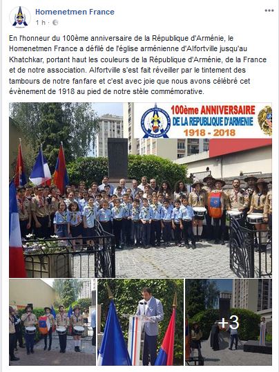 Le Homenetmen France a défilé de l’église arménienne d’Alfortville jusqu’au Khatchkar