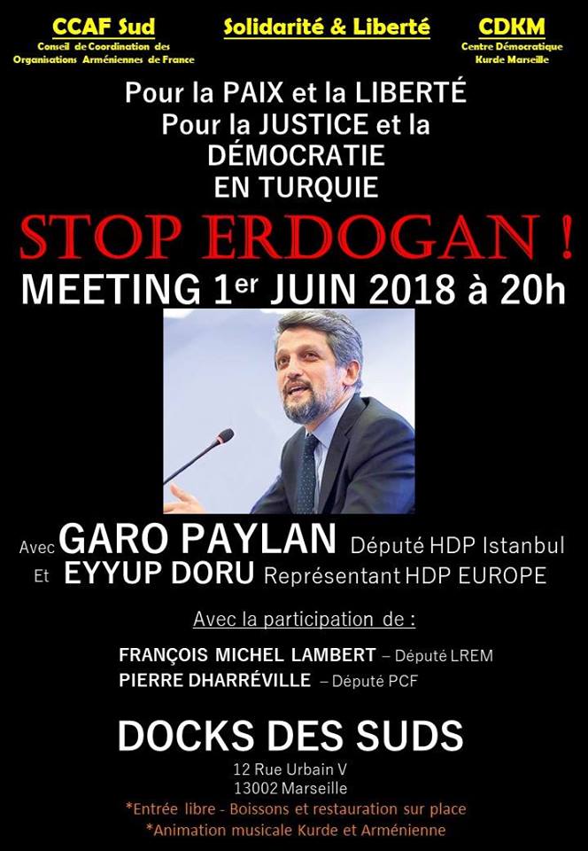 Le CCAF-SUD, Solidarité &Liberté et CDKM organisent la venue de Garo Paylan