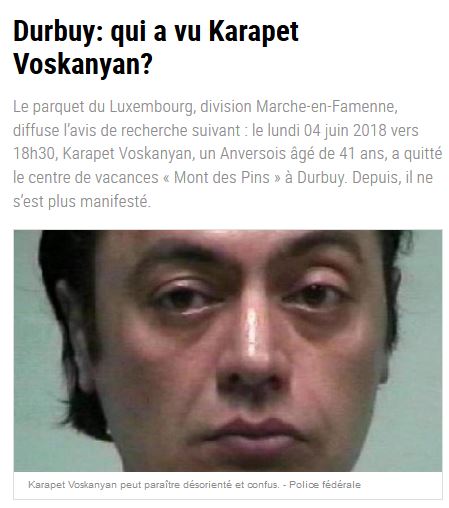 Durbuy: qui a vu Karapet Voskanyan?