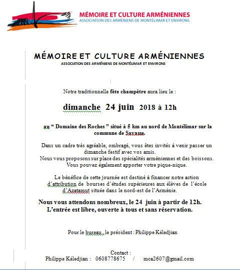 Fête champêtre de l’association Mémoire et Culture Arméniennes