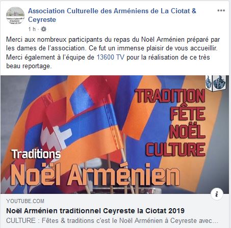 Noël Arménien traditionnel Ceyreste la Ciotat 2019