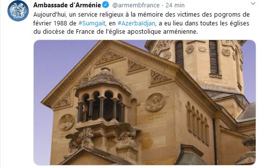 Aujourd’hui, un service religieux à la mémoire des victimes des pogroms de février 1988 de Sumgait