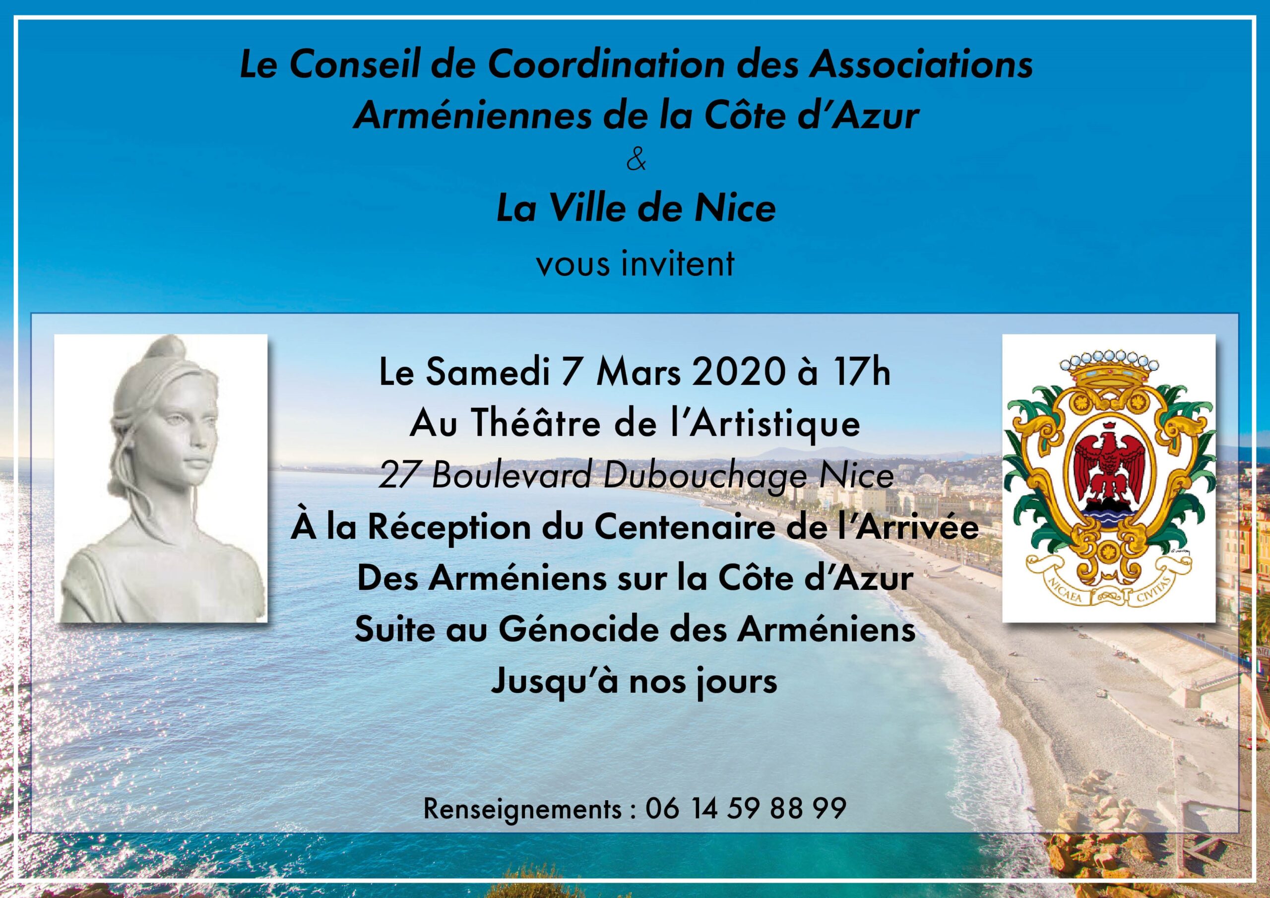 La ville de Nice et lle Conseil de coordination des associations arméniennes de Côte d’Azur invitent