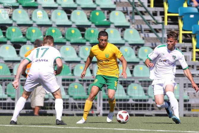 Le jeune international arménien Vahan Bichakhchyan (20 ans) a joué lors du match Zilina-Trnava (2-1) en championnat de Slovaquie