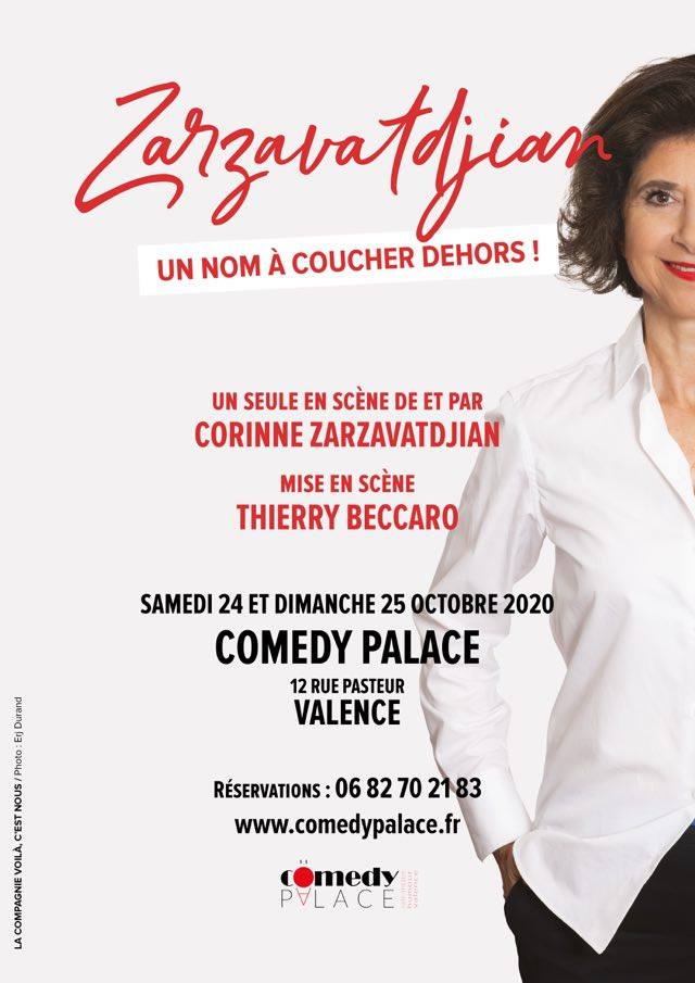 Corinne Zarzavatdjian au Comedy Palace de Valence le 24 et 25 octobre prochain