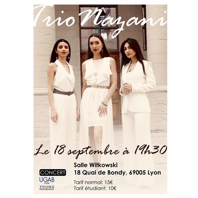 UGAB Lyon et YP Lyon invite le Trio Nazani le 18 septembre