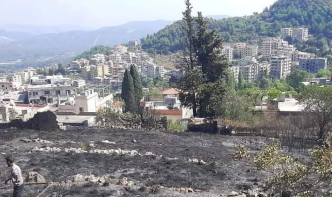 Le feu de broussailles éteint au village arménien de Kessab à la frontière syro-turque