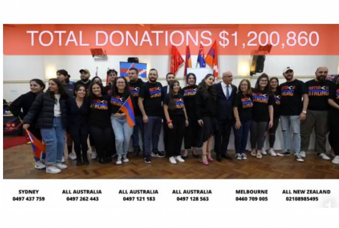 Un Téléthon au profit de l’Artsakh en Australie réunit 1 200 860 dollars de dons