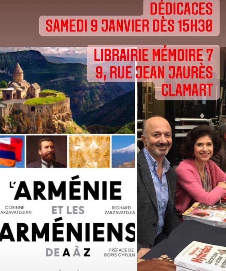 Dédicace du livre « L’Arménie et les Arméniens de A à Z » samedi 9 janvier à Clamart