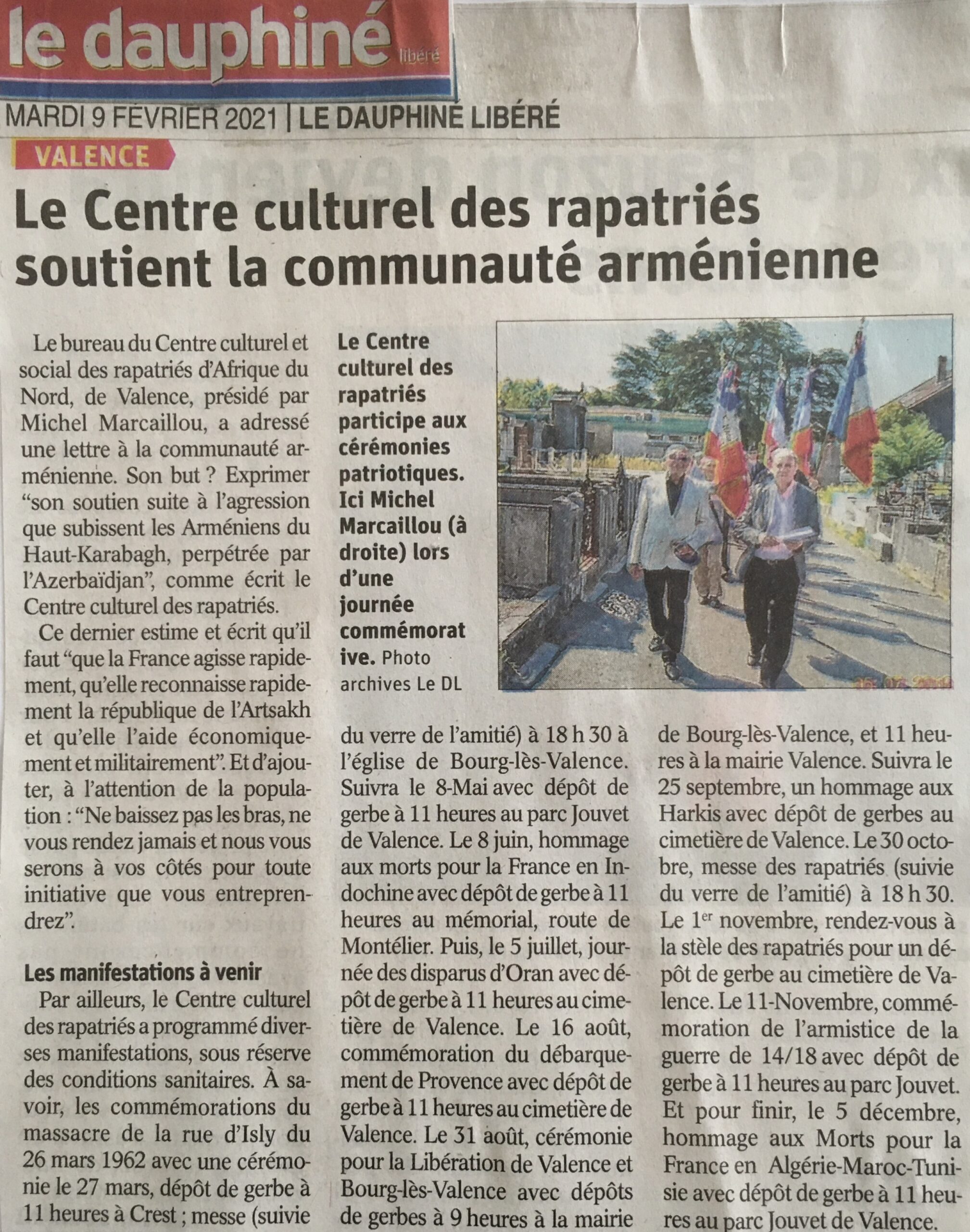 Le Centre culturel des rapatriés à Valence, soutient la communauté arménienne