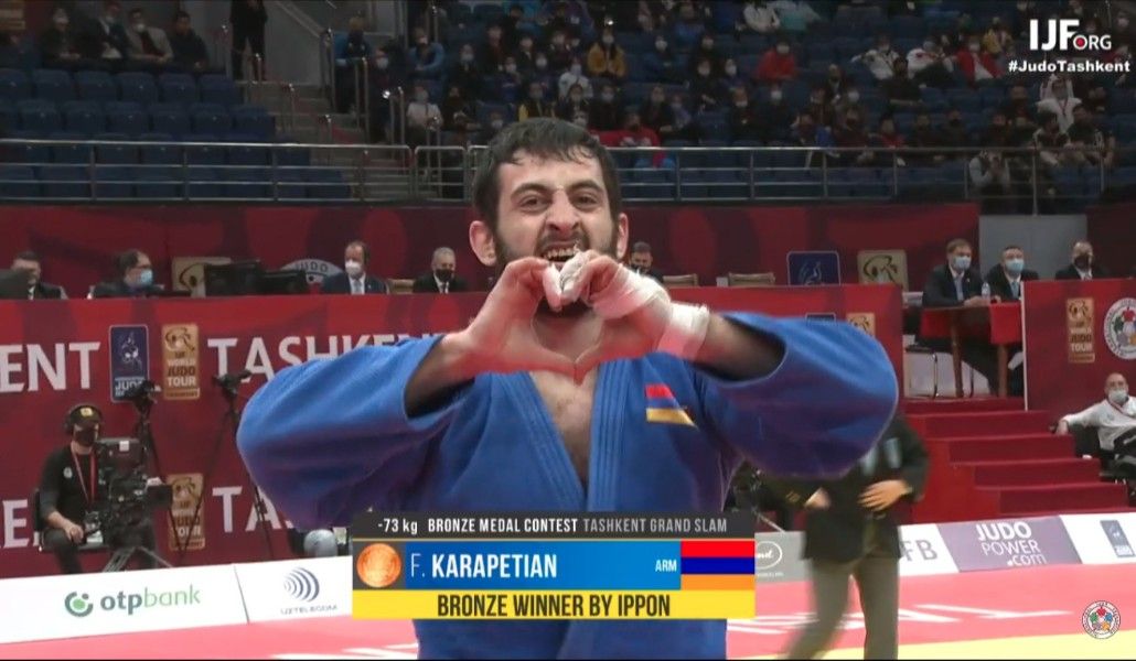 Ferdinand Karapetyan (-73 kg, Arménie) médaille de bronze au tournoi de judo de Tachkent, l’Arménien avait éliminé un Azéri Rustam Orucov vice-champion olympique à Rio (2016) en quart de finale