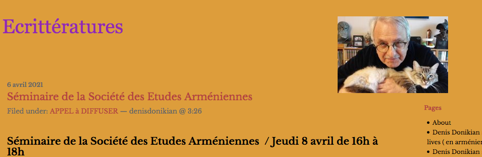 Séminaire de la Société des Etudes Arméniennes