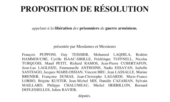 François Pupponi : « J’ai déposé une proposition de résolution pour appeler à la #libération immédiate des prisonniers de guerre arméniens »