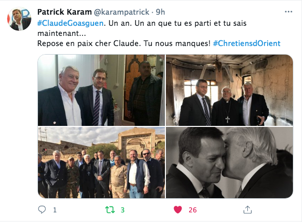 Patrick Karam : Il y a un an, Claude Goasguen