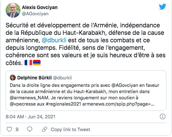 Alexis Govciyan : soutien à Delphine Burkli