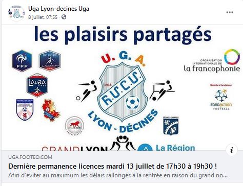 Dernière permanence licences mardi 13 juillet de 17h30 à 19h30 !