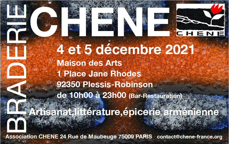 La braderie de CHENE France se tiendra les 4 et 5 décembre 2021 à la Maison des Arts du Plessis-Robinson