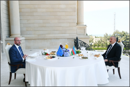 Intervention du président Charles Michel à l’issue de sa rencontre avec le président azerbaïdjanais Ilham Aliyev, à Bakou