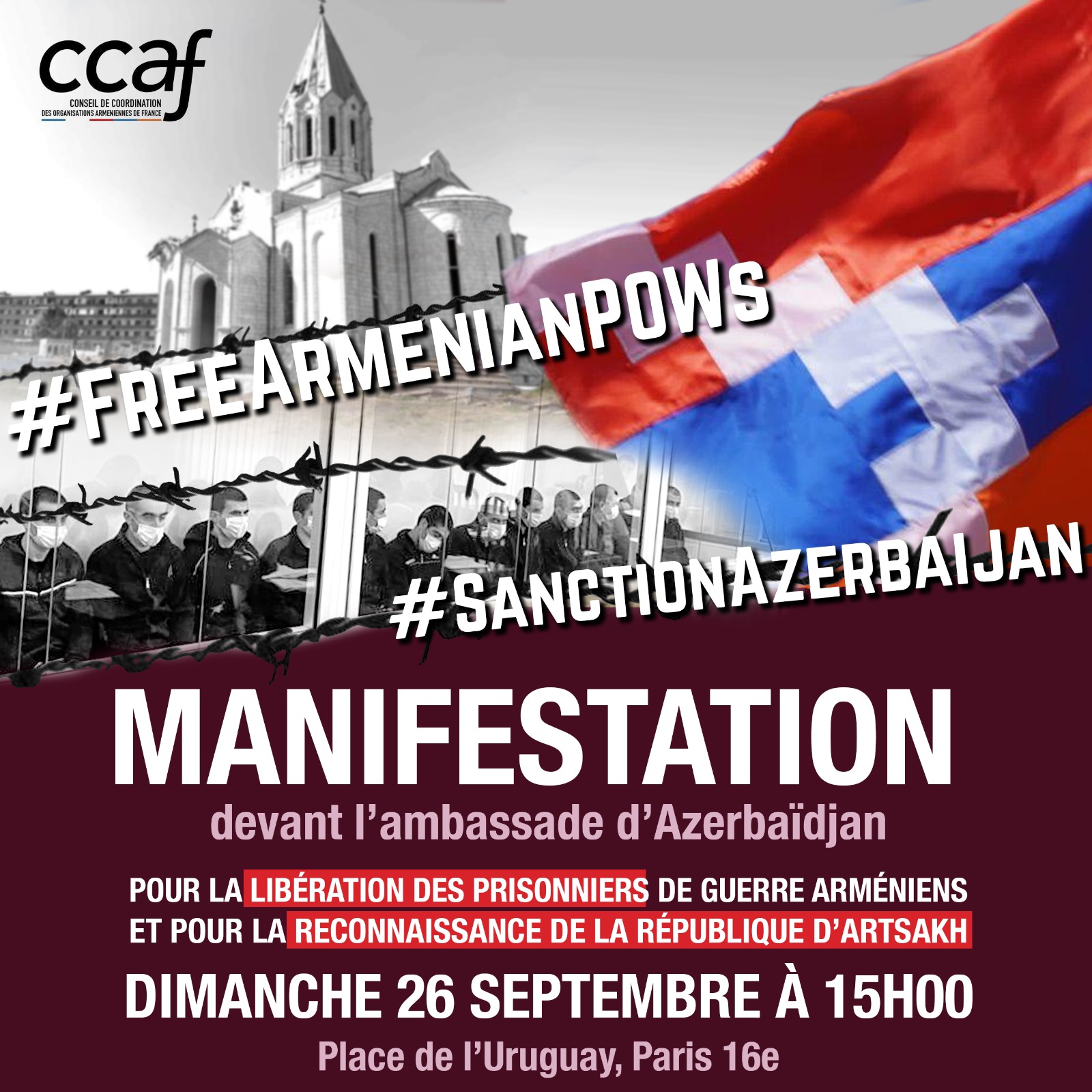 Rassemblement 26 septembre 15h Ambassade d’Azerbaïdjan