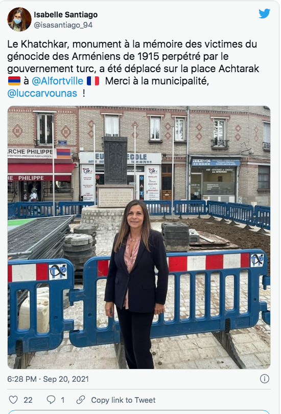 Isabelle Santiago : le khatchkar d’Alfortville place Achtarak