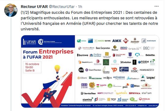 Magnifique succès du Forum des Entreprises 2021