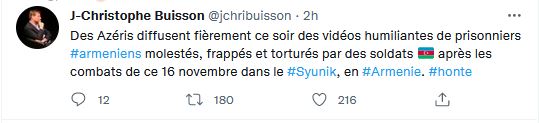 Des Azéris diffusent fièrement ce soir des vidéos humiliantes de prisonniers armeniens molestés