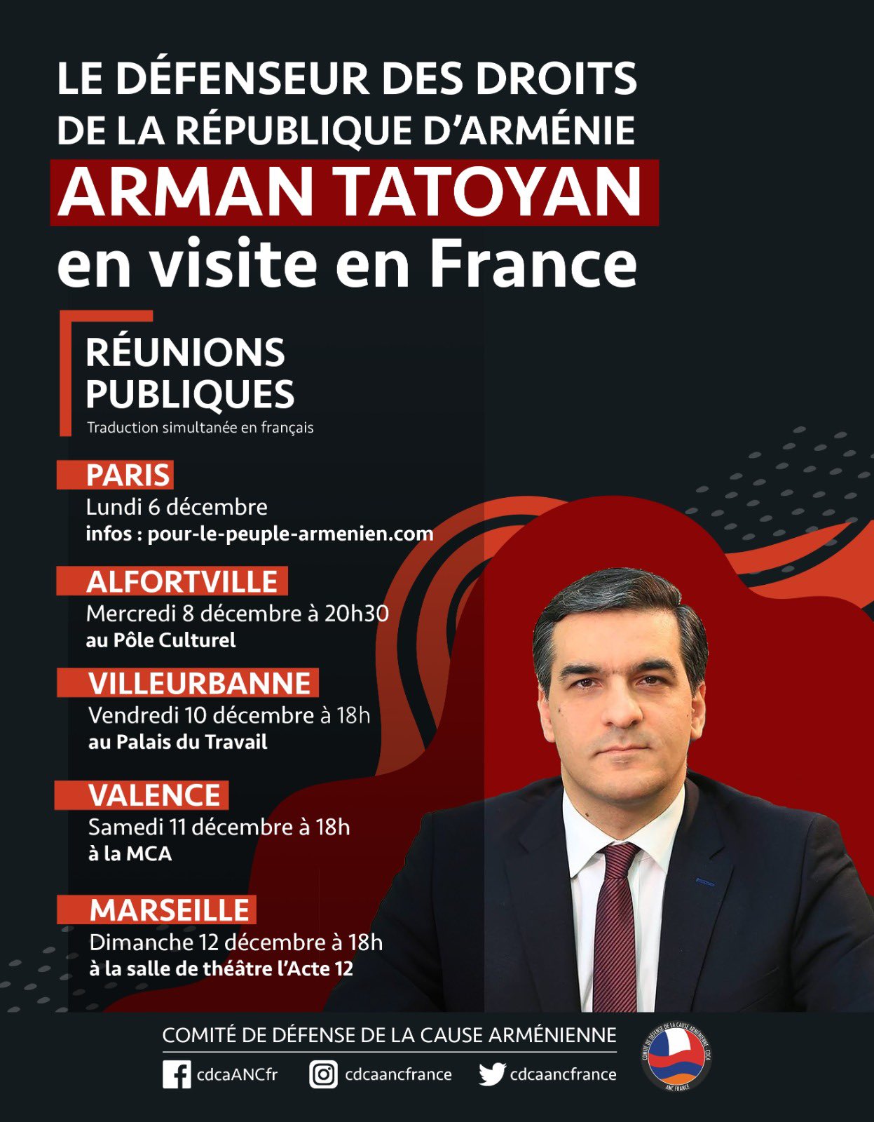 Visite en France d’Arman TATOYAN