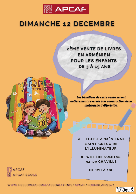 Vente de livres en arménien pour les enfants