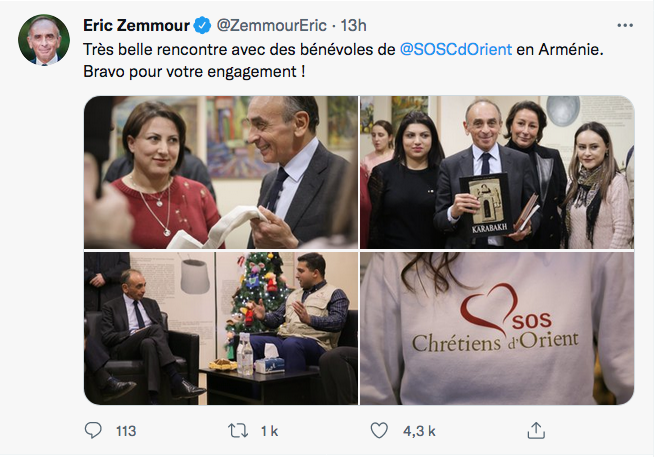 Zemmour : rencontre avec SOS chrétiens d’Orient