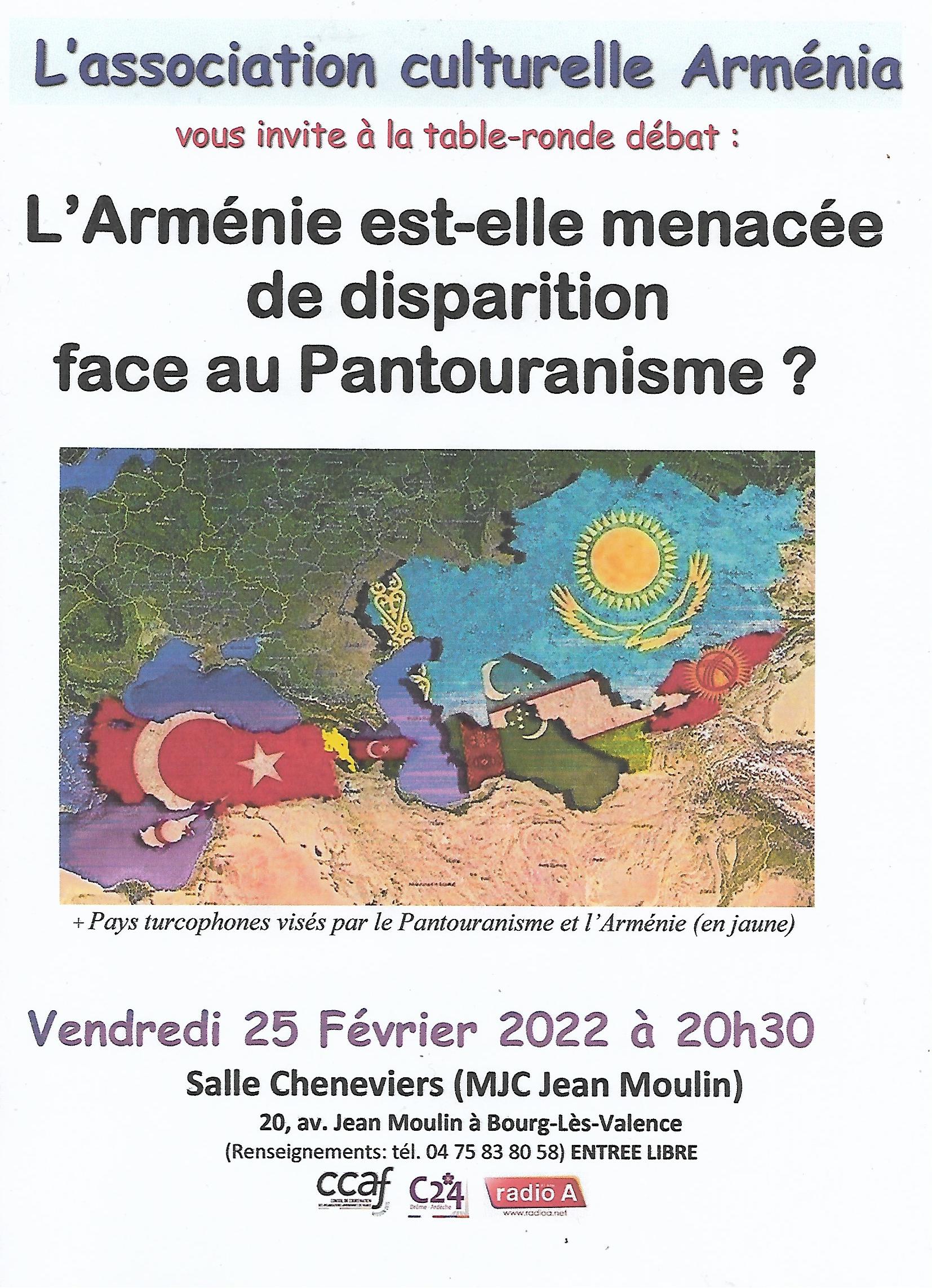 L’association « Arménia », débat sur « L’Arménie est-elle menacée de disparition face au Pantouranisme ?»