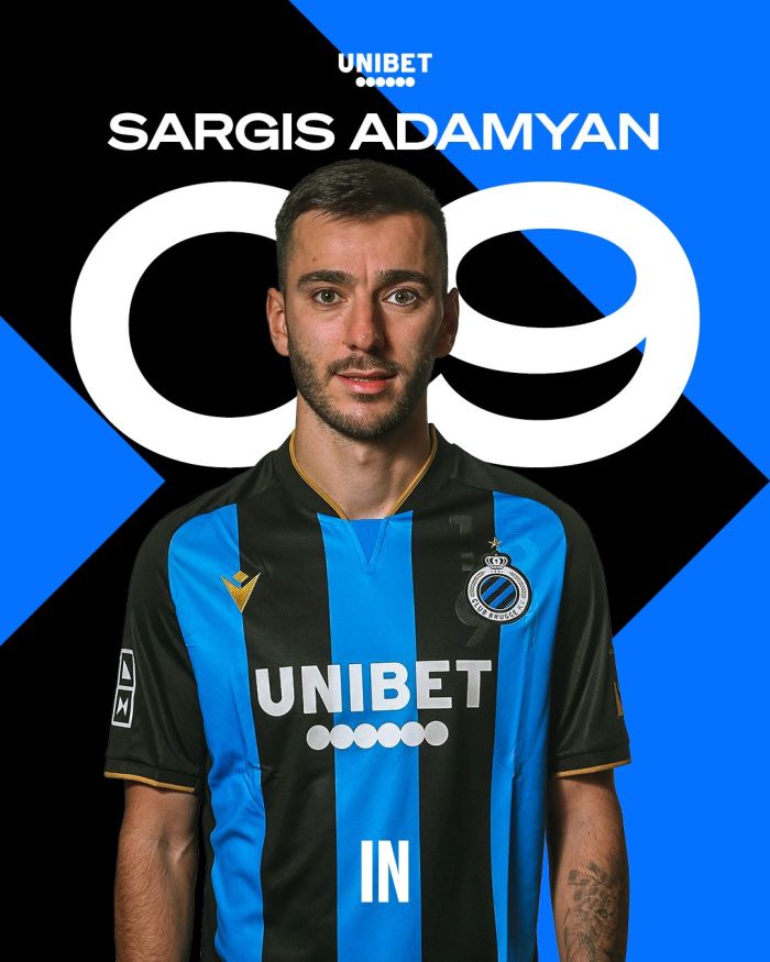 L’international arménien Sargis Adamyan a fait son entrée au Club Bruges en championnat de Belgique