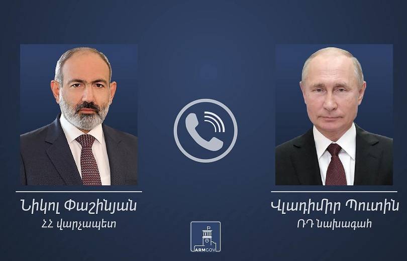 Le Premier ministre arménien Nikol Pashinyan, a eu une conversation téléphonique avec le président russe Vladimir Poutine.