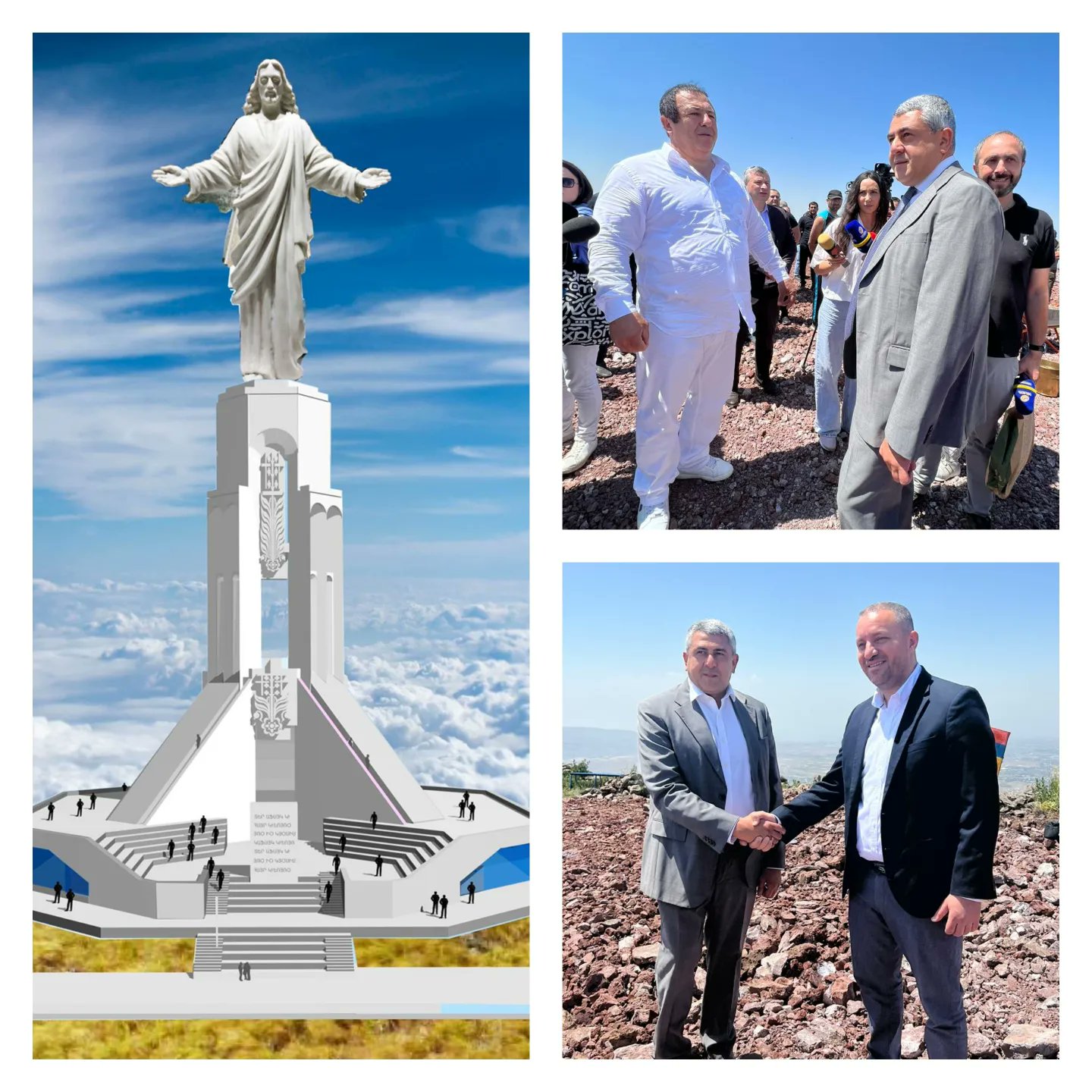 Lancement des travaux de construction de la statue géante de Jésus-Christ samedi au sommet du mont Hatis en Arménie