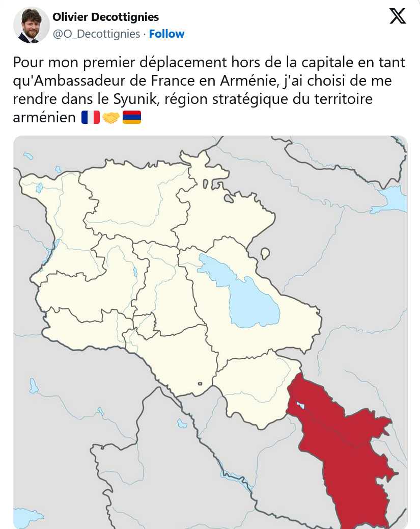 Olivier Decottignies :  » j’ai choisi de me rendre dans le Syunik, région stratégique du territoire arménien