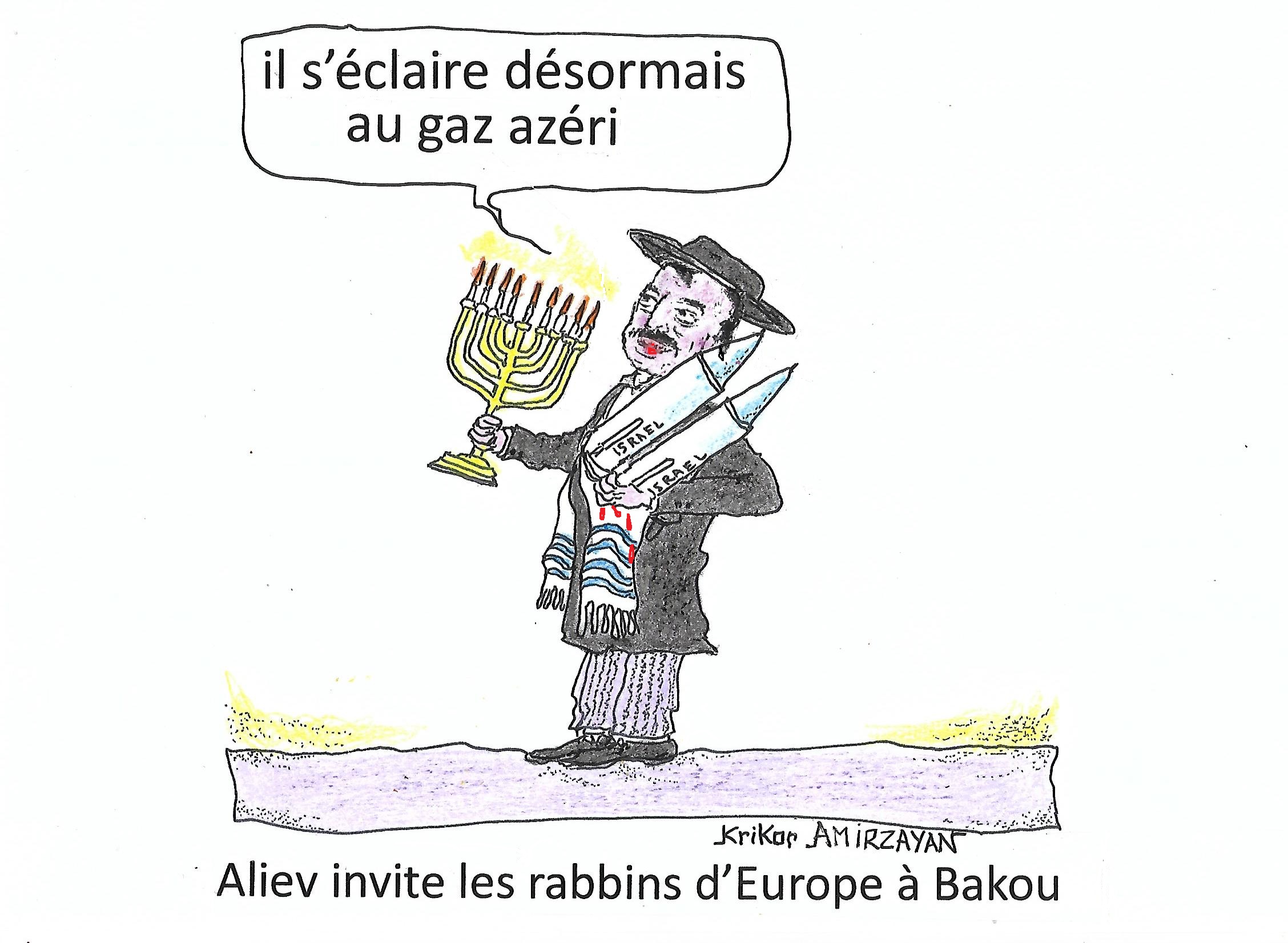 Aliev désire inviter 500 rabbins d’Europe à Bakou pour soigner son image de dictateur…l’œil du caricaturiste