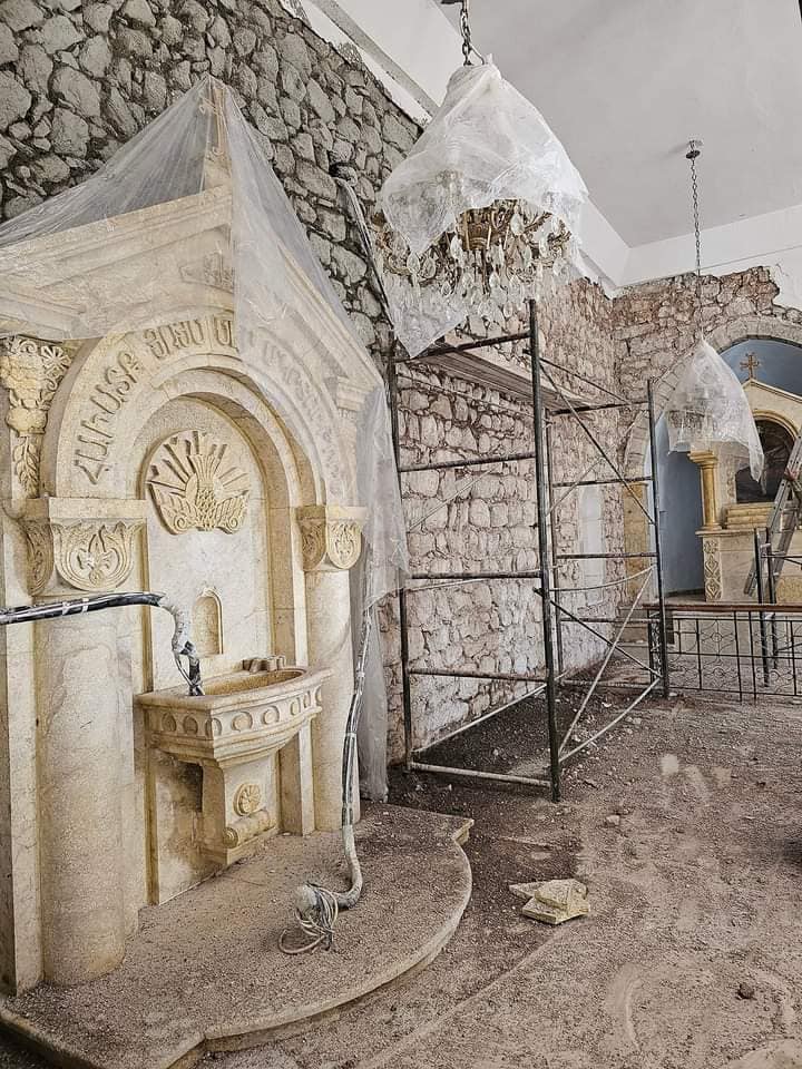 L’église arménienne de la Sainte Mère de Dieu à Kesab (Syrie) est en rénovation