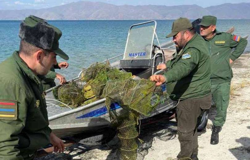 13 pêcheurs illégaux d’écrevisses verbalisés et 53 filets été retirés du lac Sevan et confisqués