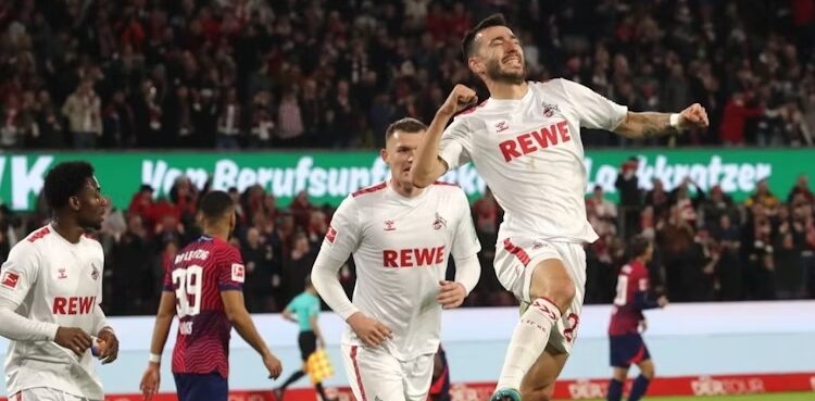 L’international arménien Sargis Adamyan (Cologne) a marqué un but contre Leipzig lors du match de Bundesliga