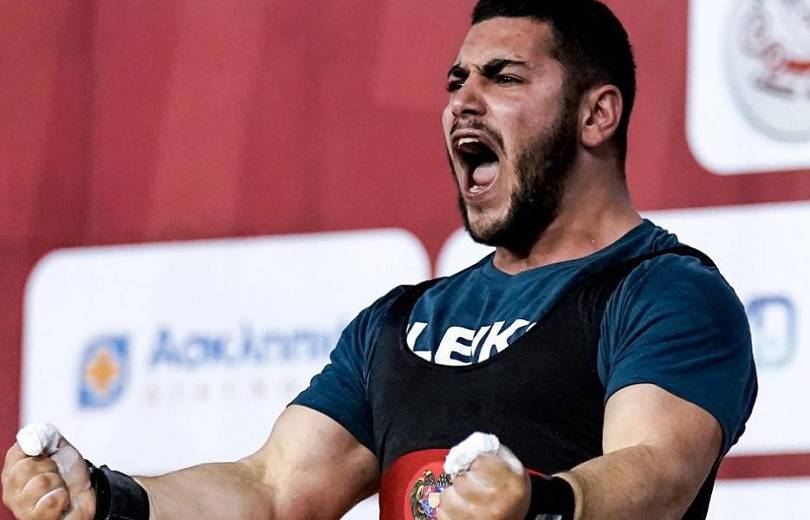 L’haltérophile Petros Petrosyan (Arménie), champion d’Europe des U23