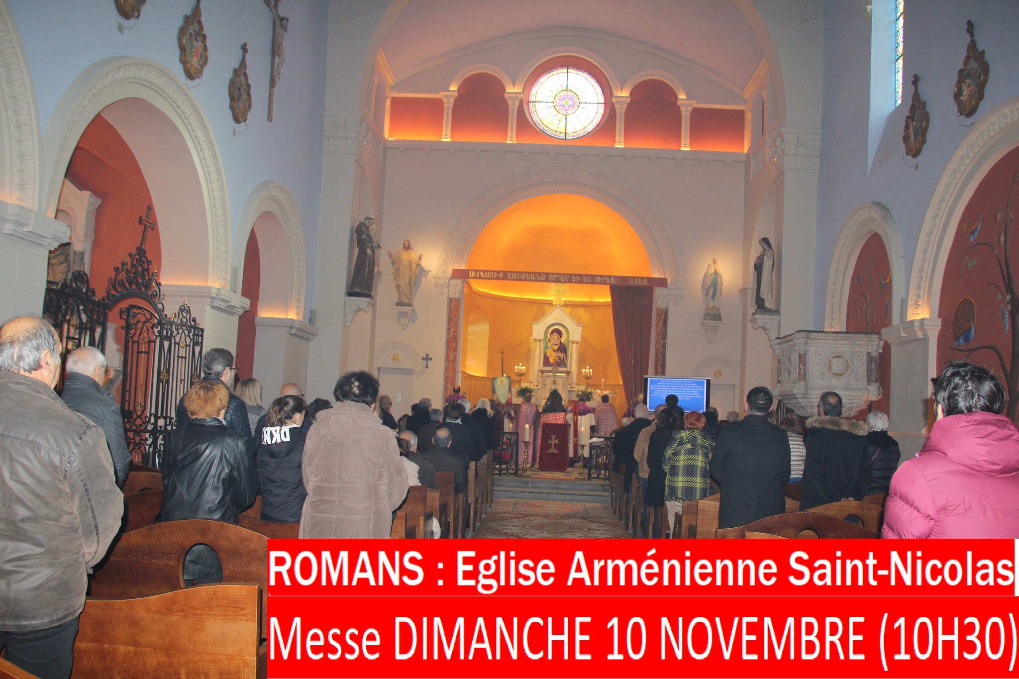 Messe à l’église arménienne Saint-Nicolas de Romans, dimanche 10 novembre