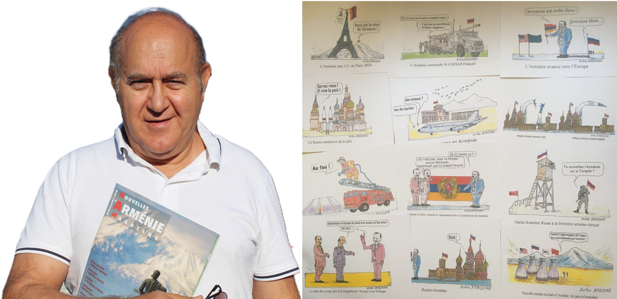 Krikor Amirzayan, le caricaturiste de la presse arménienne expose à Bourg-Lès-Valence